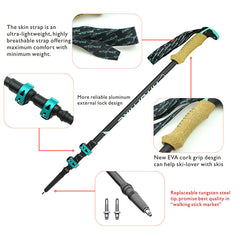 Straight handle external lock trekking pole for sports travel