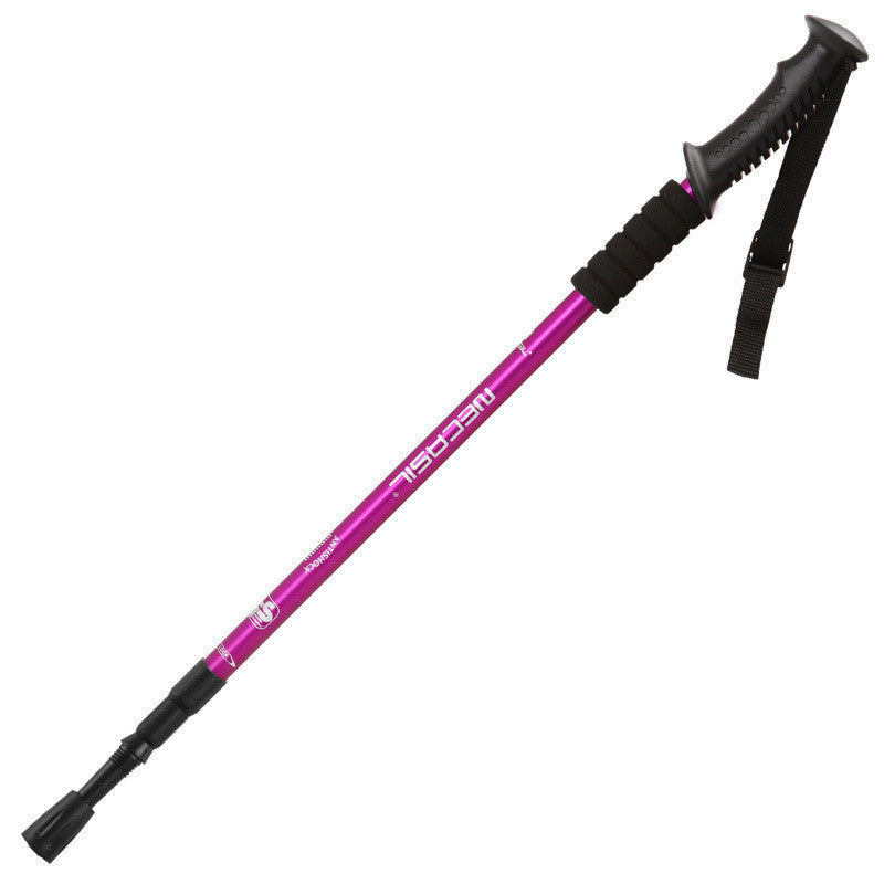 Three-section aluminum alloy straight trekking pole