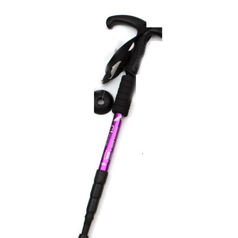 Aluminum Alloy Shock-absorbing T-handle Trekking Pole