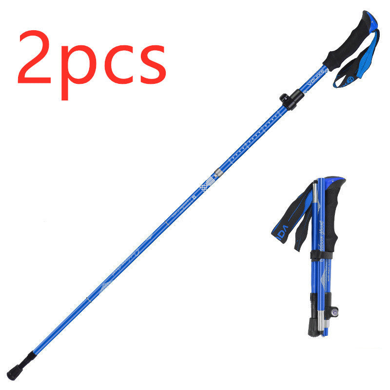 Outdoor Folding Ultra-light Aluminum Alloy Trekking Pole