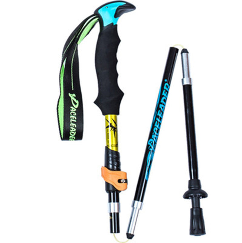 Folding Straight Handle Retractable Trekking Pole