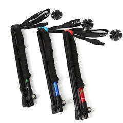 High-strength Four-section Telescopic Folding Short Trekking Pole