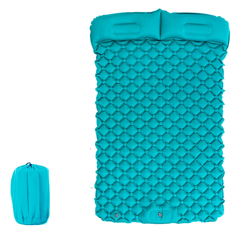 Outdoor Sleeping Pad Camping Inflatable Mattress With Pillows Travel Mat Folding Bed Ultralight Air Cushion Hiking